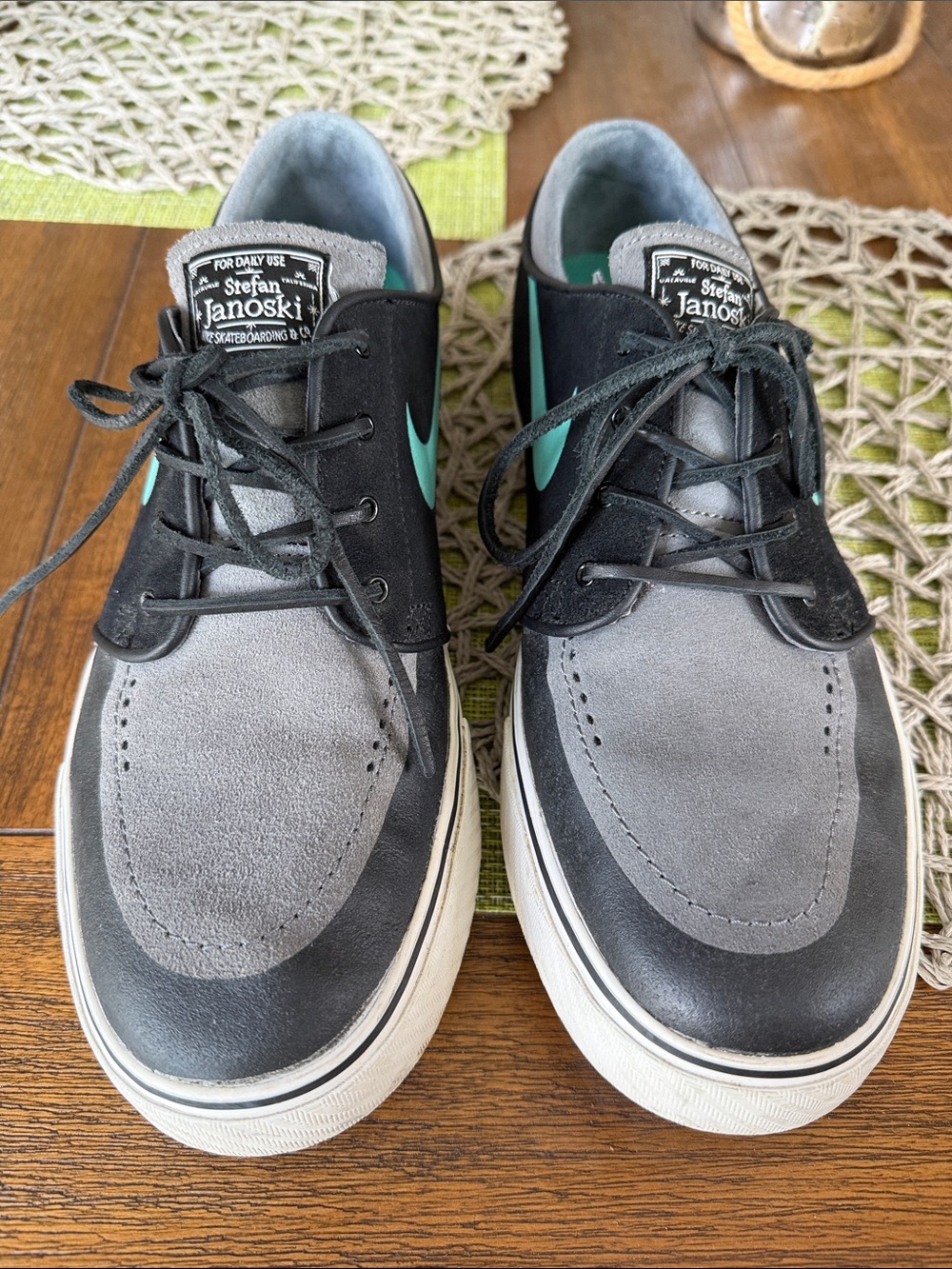 Nike Stefan Janoski Black, Gray & Teal Low-Top Sneakers